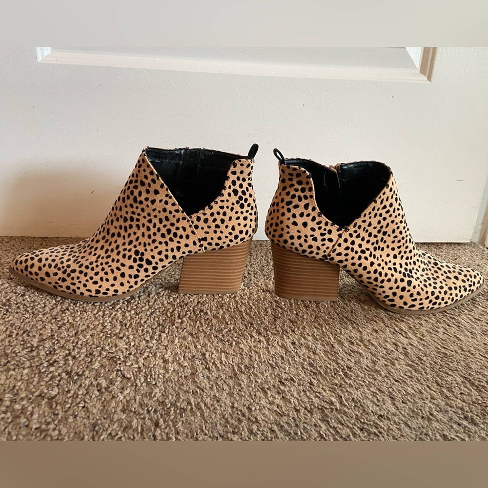 Leopard ankle boots